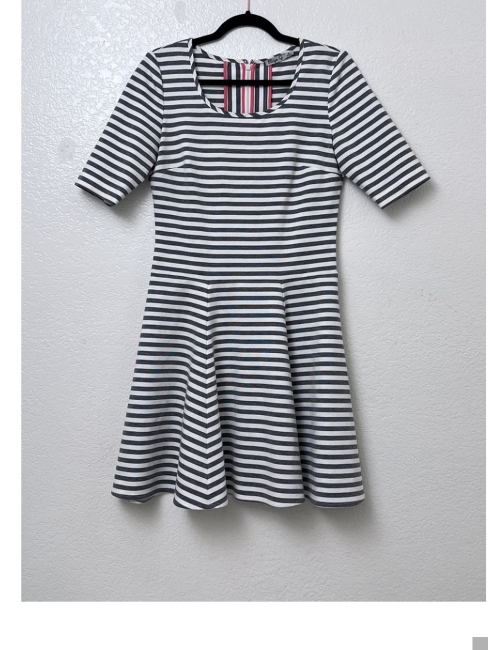 Eliza J Striped Fit & Flare Dress Women's Size 8‎ Knee Length Career Casual